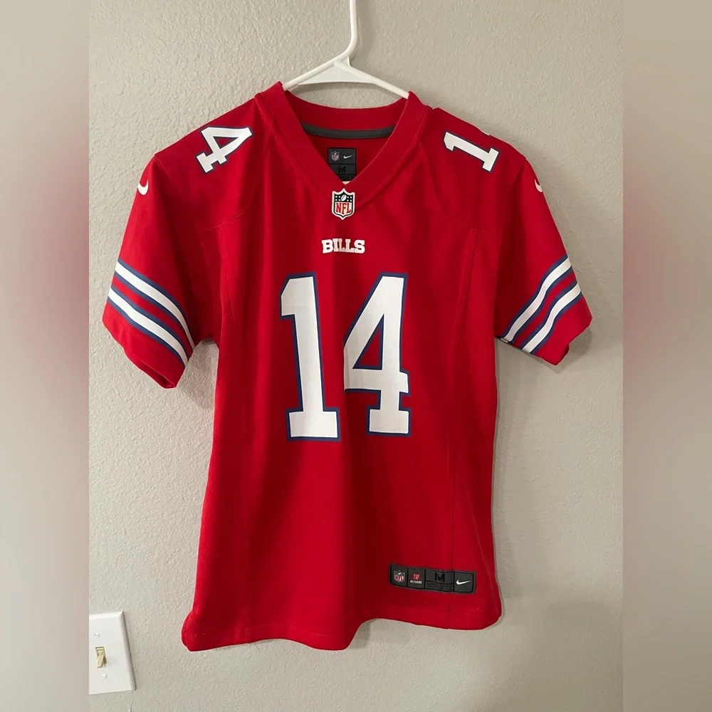 Nike Blue and Red - Bills - Jersey - Diggs - 14 - Youth Medium